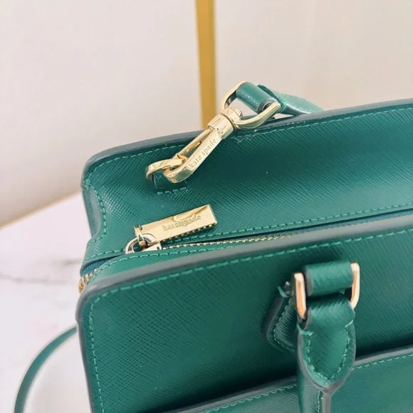 Kate Spade New York Madison Saffiano Leather Medium Satchel Green - Picture 10 of 13